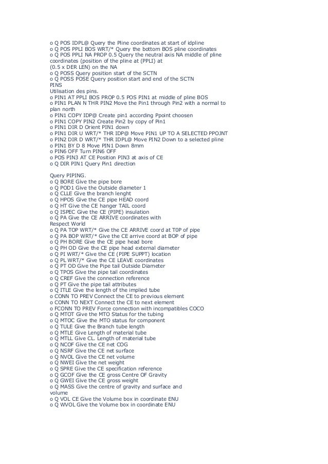 pdms commands